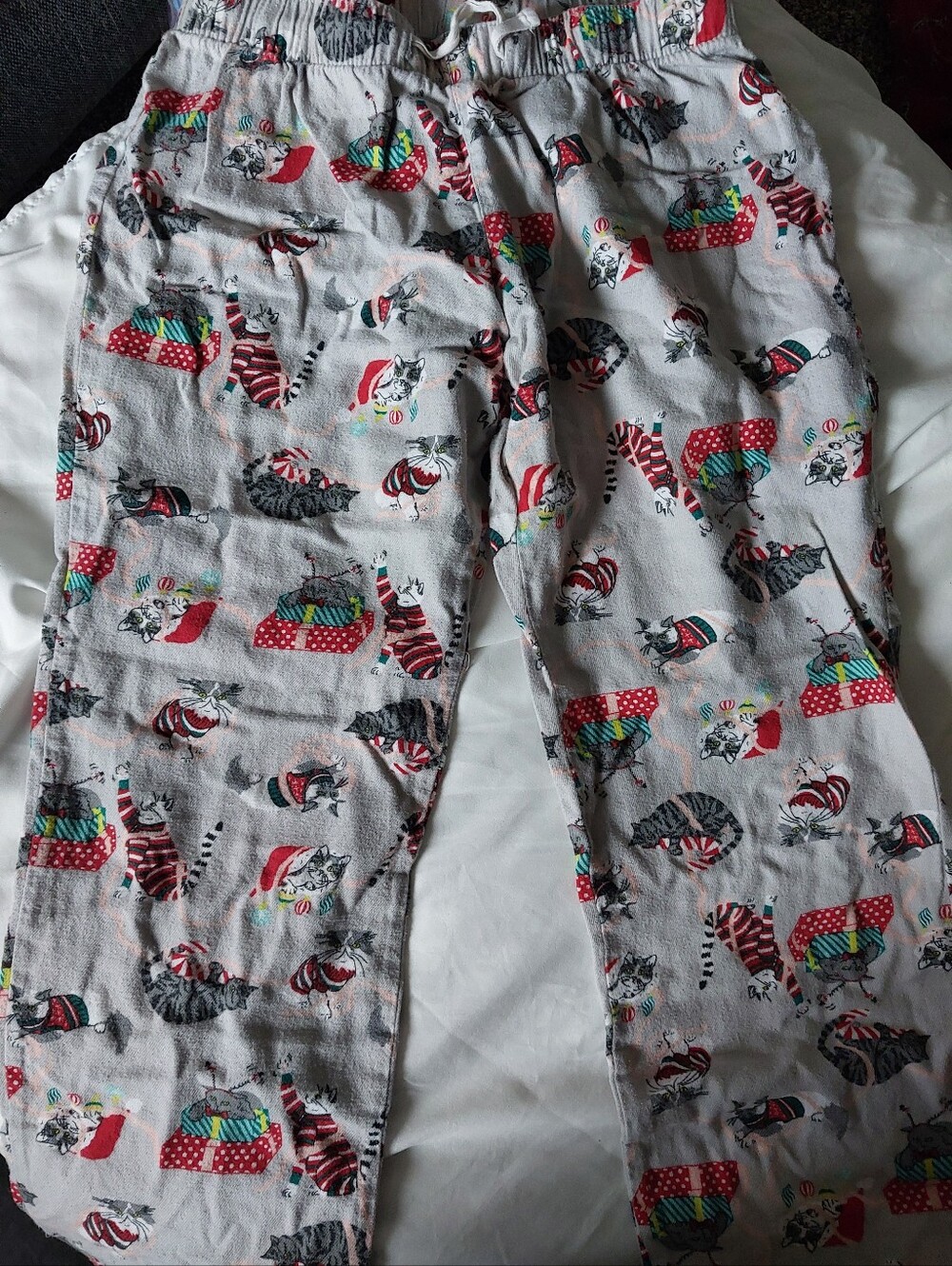 Old Navy Flannel Pajama Pants Christmas Cat Holiday Gift Lounge Size XS